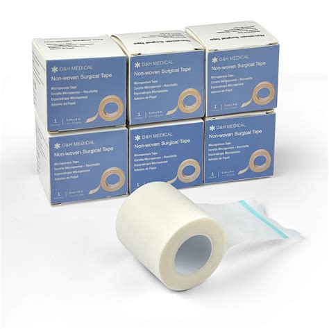 6 Bulk Pack Microporous Medical Tape Adhesive Bandage, 2 Inch Length x 10 Yards Hypoallergenic Self Adhesive Rolls, Flexible Stretch Breathable Dressing Used for Post-Surgical Incisions Wound Care.