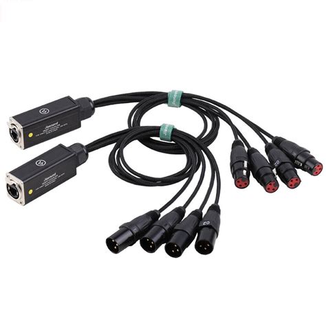 8 Channel 3-pin XLR Female to Ethercon Network Cable Adapter- Double 4 Channel Cat6 Multi Network Snake Receiver- for Live Stage, Home Studio Recording- AES, DMX Channels