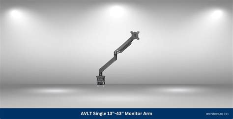 AVLT Single 13"-43" Monitor Arm Desk Mount fits One Flat/Curved/Ultrawide Monitor Full Motion Height Swivel Tilt Rotation Adjustable Monitor Arm - White/VESA/C-Clamp/Grommet/Cable Management