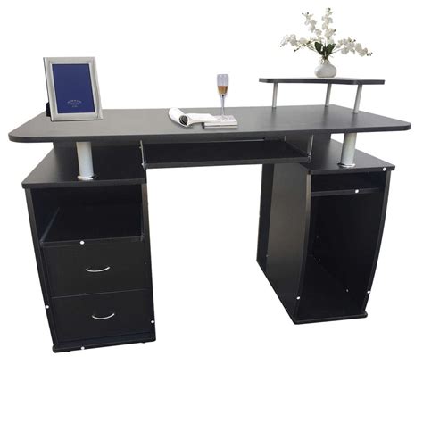 Amyove Computer Desk, 50.6"(W) x 50.6" (D) x 36.4" (H), Wood Color