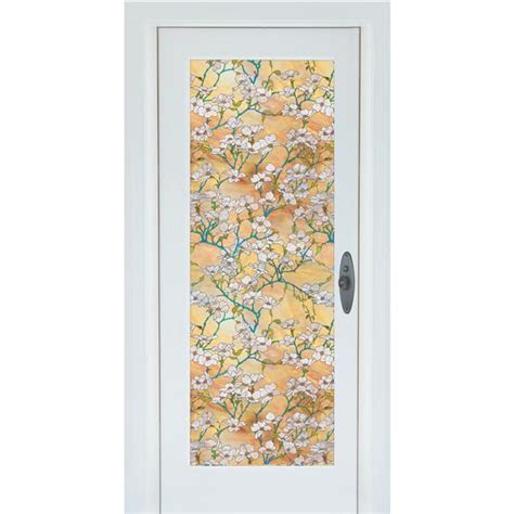 Brewster PF0716 Dogwood Premium Privacy Film Door, 35.25x78 Inch, White