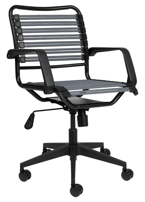 Bungee Office Task Chair, with Flat Elastic Bungie Straps, Adjustable Height (Dark Grey)