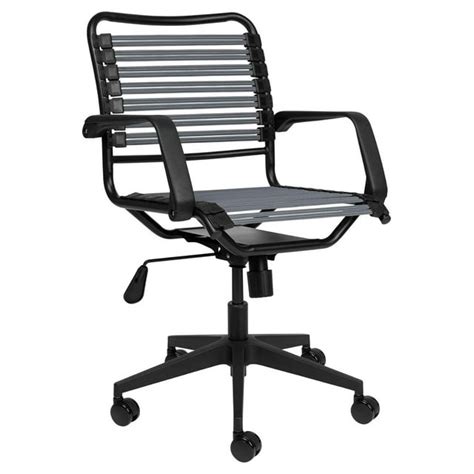 Bungee Office Task Chair, with Flat Elastic Bungie Straps, Adjustable Height (Dark Grey)