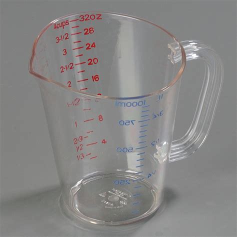 Best Deal Product Carlisle 4314307 Commercial Plastic Measuring Cup, 1 Quart, Clear (Pack of 6)