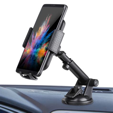 Digitl 2-in-1 Cell Phone Windshield Car Mount or Tablet Car Holder w/Arm Extender Suction Cup and Swivel Cradle for Apple iPhone 13 12 11 MAX XR 8/8 Plus 7/7 Plus iPad Mini (All 4-8" Screens)