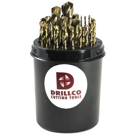 Best Cyber Monday 🔥 Drillco 500E Series Cobalt Steel Jobber Length Drill Bit, Bronze Finish, Round Shank, Spiral Flute, 135 Degree Split Point, 31/64" Size (Pack of 6)