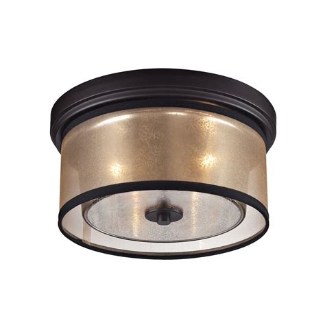 ELK Lighting 57025/2 Diffusion Collection 2 Light Flush Mount, 6 x 13 x 13", Oil-Rubbed Bronze