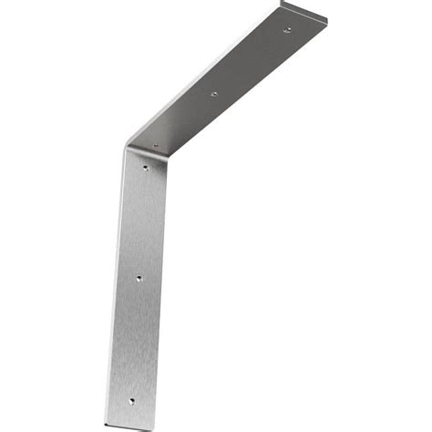 Ekena Millwork BKTM02X12X15TGLAWS Metal Bracket, 2" W x 12" D x 15" H, Antiqued Warm Silver