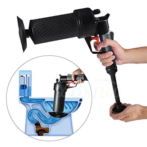 Super Cheap 🛒 Fdit Drain Blaster Air Power High Pressure Drain Opener for Toilet Washbasin (Black-More Powerful with Gloves)