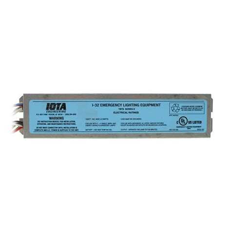 Iota I-32 - Reduced Profile Emergency Backup Battery - 90 min. - Operates Most 2 ft. - 4 ft. single, Bi-Pin, T8 through T12 and 28W T5 lamps - 120/277 Volt
