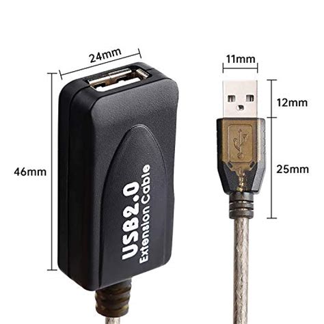 LDKCOK USB 2.0 Type A Male to A Female Active Repeater Extension Cable 60ft, High Speed 480 Mbps
