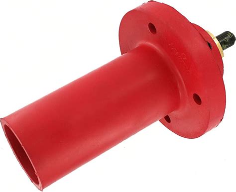 Best Review Leviton 17R23-R 17 Series Taper Nose, Male, Panel Receptacle, 30-Degree, Threaded Stud, Red