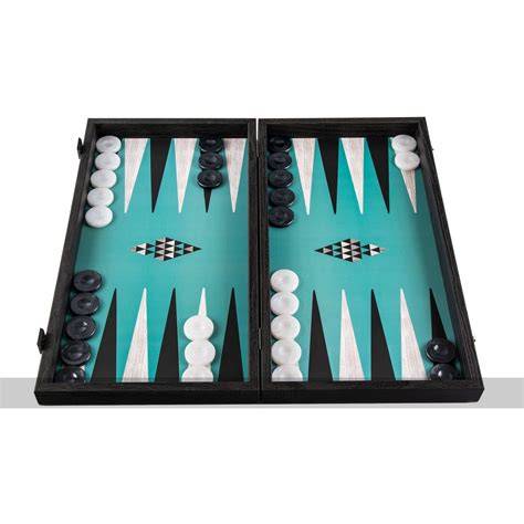 Exclusive Discount 90% Price Manopoulos Creative Turquoize Geometric Shapes 19-inch Backgammon Set