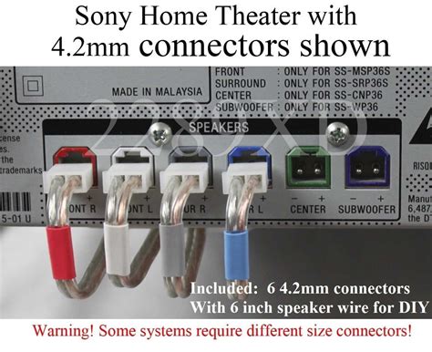 New Arrivals Noa Store Home Theater Speaker Cable/Connector Compatible with Sony and Samsung, 6 Pieces, 4.2mm