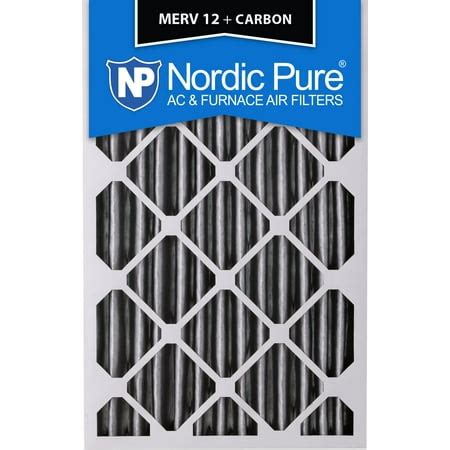Nordic Pure 10x30x1 MERV 12 Pleated Plus Carbon AC Furnace Air Filters 6 Pack