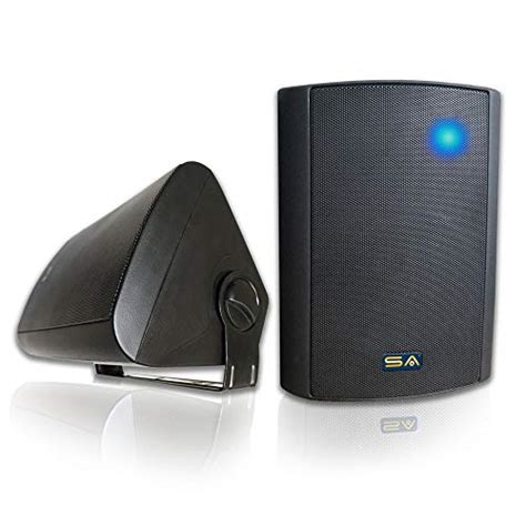 New Deal Outdoor Bluetooth Speakers, 5.25" Bluetooth Weatherproof Speakers for Deck Patio Backyard, Pair (Black)