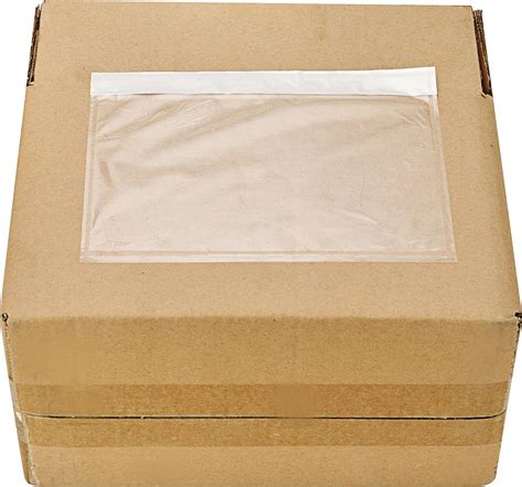 SJPACK 200 7.5" x 5.5" Clear Adhesive Top Loading Packing List / Label Envelopes Pouches