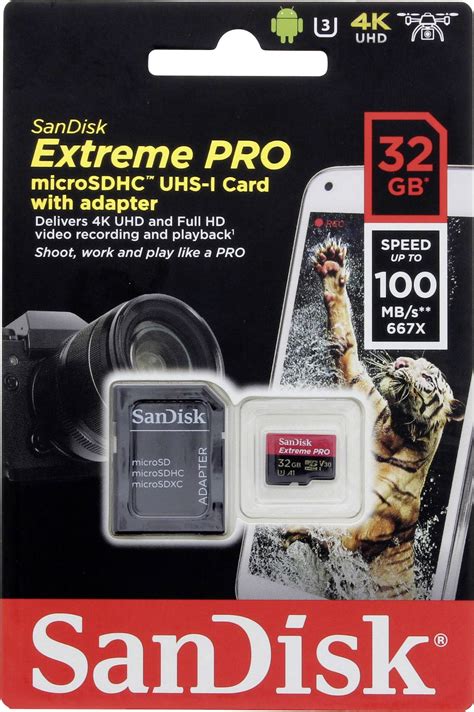 SanDisk Extreme 32GB microSDHC UHS-I/V30/U3/Class 10 Card with Adapter (2-Pack)