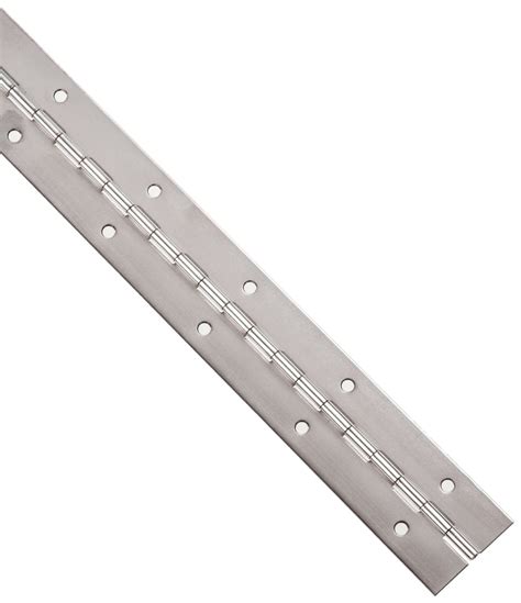 Small Parts Stainless Steel 304 Continuous Hinge with Holes, Unfinished, 0.06" Leaf Thickness, 1-1/4" Open Width, 1/8" Pin Diameter, 1/2" Knuckle Length, 1' Long (Pack of 1)