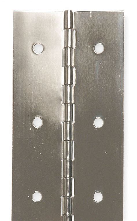 Small Parts Stainless Steel 304 Continuous Hinge with Holes, Unfinished, 0.06" Leaf Thickness, 1-1/4" Open Width, 1/8" Pin Diameter, 1/2" Knuckle Length, 1' Long (Pack of 1)