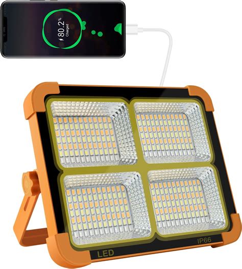 UNIKOO Portable 100W LED Work Light Rechargeable Flood Light for Outdoor Camping Fishing Garage Repairing (W830)
